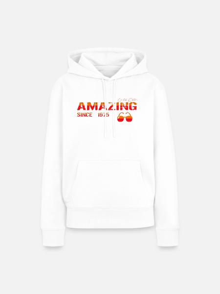 Amazing since 1975 - Frauen Premium Bio Hoodie - Weiß