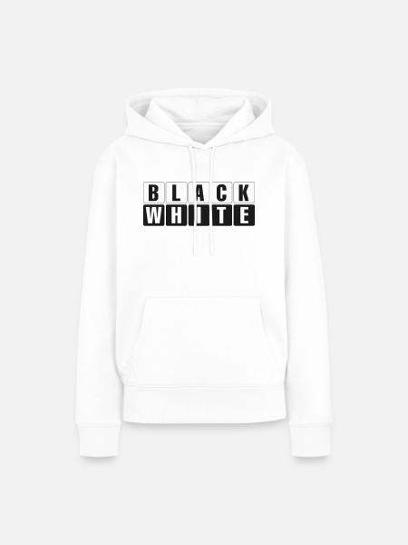 Black and White - Frauen Premium Bio Hoodie - Weiß