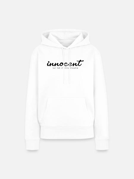 Innocent but full of dirty thoughts - Women’s Premium Organic Hoodie - white