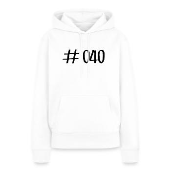 #040 - 040 - Vorwahl - Hamburg - Elbe - Alster - Frauen Premium Bio Hoodie - Weiß - Vorne - Julia (174cm)