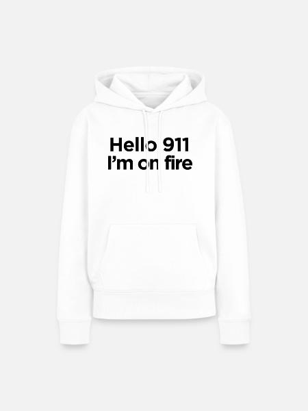 ICH BIN IN FLAMMEN - Frauen Premium Bio Hoodie - Weiß