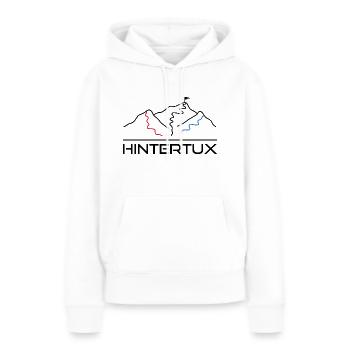 Wintersport Skipiste Hintertux - Frauen Premium Bio Hoodie - Weiß - Vorne - Julia (174cm)
