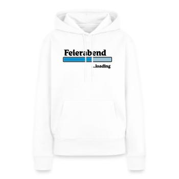 Feierabend loading - Frauen Premium Bio Hoodie - Weiß - Vorne - Julia (174cm)