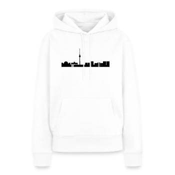 Berlin Skyline - Sweat à capuche Premium bio Femme - blanc - Devant - Julia (174cm)