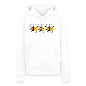 3 abeilles occupées - Sweat à capuche Premium bio Femme - blanc - Devant - Julia (174cm)