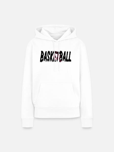 Basketball Print - Frauen Premium Bio Hoodie - Weiß