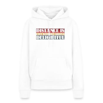 La distance est délicieuse - Sweat à capuche Premium bio Femme - blanc - Devant - Julia (174cm)