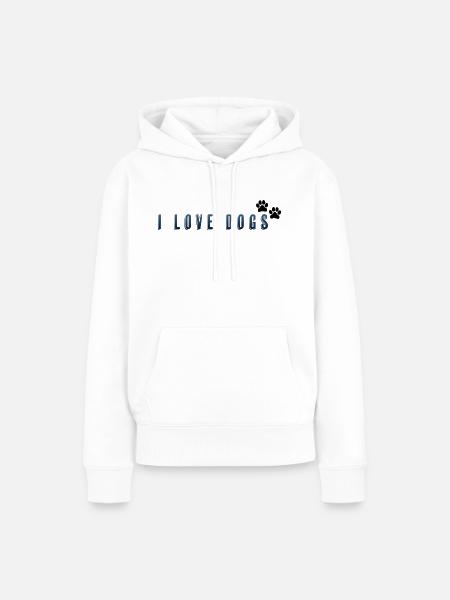 Ich liebe Hunde - Frauen Premium Bio Hoodie - Weiß