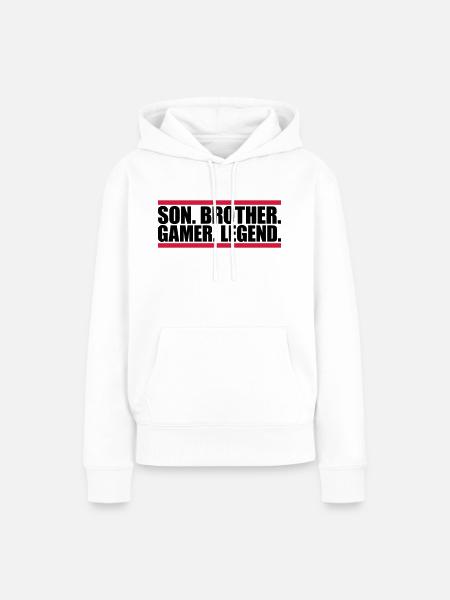 son brother gamer legend - Frauen Premium Bio Hoodie - Weiß