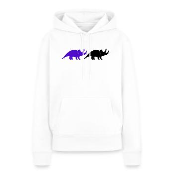 Tricératops - Sweat à capuche Premium bio Femme - blanc - Devant - Julia (174cm)