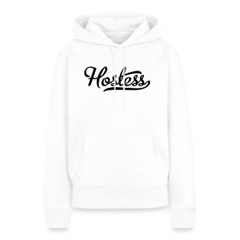 Hôtesse - Sweat à capuche Premium bio Femme - blanc - Devant - Julia (174cm)