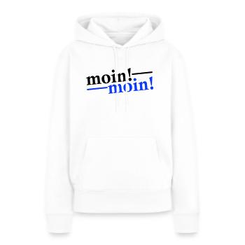 Moin Moin Gruß - Frauen Premium Bio Hoodie - Weiß - Vorne - Julia (174cm)