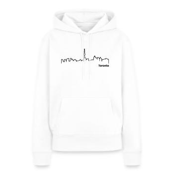 Toronto - Sweat à capuche Premium bio Femme - blanc - Devant - Julia (174cm)