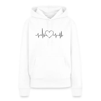 Fréquence cardiaque - Sweat à capuche Premium bio Femme - blanc - Devant - Julia (174cm)