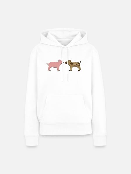 frischling_und_ferkel - Frauen Premium Bio Hoodie - Weiß