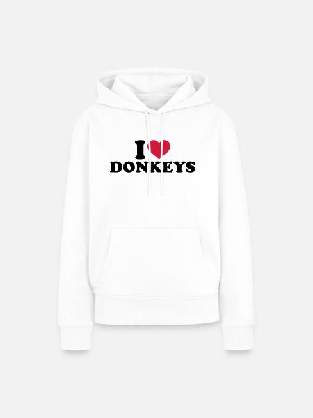 Esel - Frauen Premium Bio Hoodie - Weiß