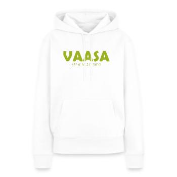 Vaasa Finland - Coordinates - Longitude - Latitude - Frauen Premium Bio Hoodie - Weiß - Vorne - Julia (174cm)