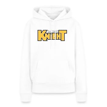 Le lettrage Dart Knight - Sweat à capuche Premium bio Femme - blanc - Devant - Julia (174cm)