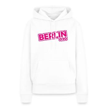Berlin - 030 - Capitale - Allemagne - Indicatif régional - Sweat à capuche Premium bio Femme - blanc - Devant - Julia (174cm)