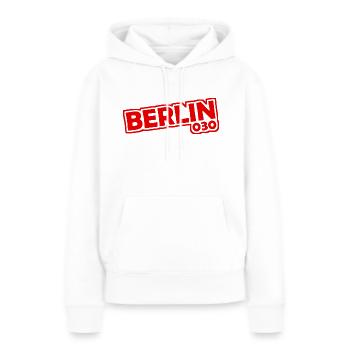 Berlin - 030 - Capitale - Allemagne - Indicatif régional - Sweat à capuche Premium bio Femme - blanc - Devant - Julia (174cm)