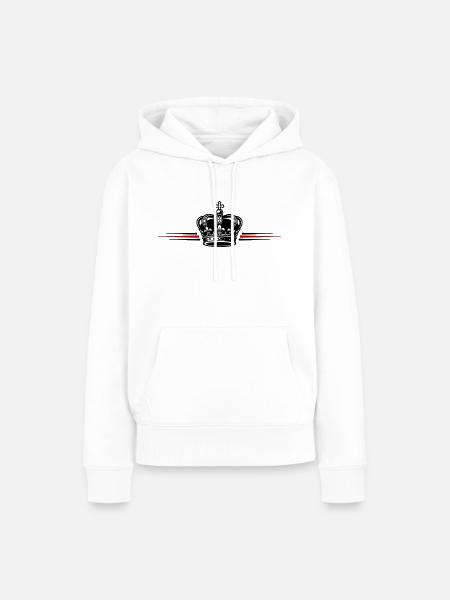 Krone Majestät - Frauen Premium Bio Hoodie - Weiß
