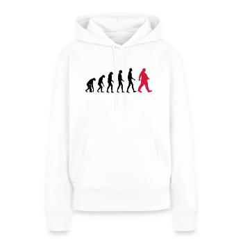 "BOLD" evolution - d'entre eux sont obèse Dick - - Sweat à capuche Premium bio Femme - blanc - Devant - Julia (174cm)