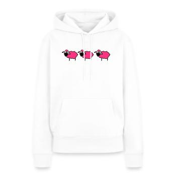 Troupeau de moutons - Sweat à capuche Premium bio Femme - blanc - Devant - Julia (174cm)