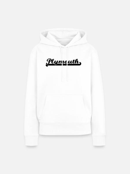 plymouth schrift - Frauen Premium Bio Hoodie - Weiß
