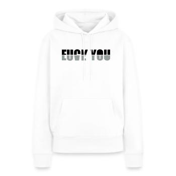 fuck you love you - Sweat à capuche Premium bio Femme - blanc - Devant - Julia (174cm)