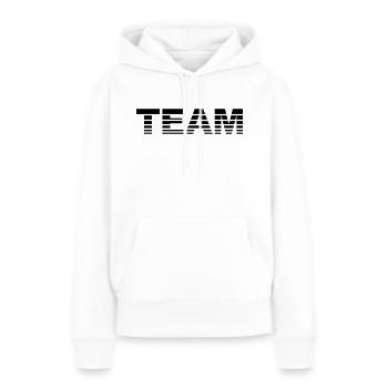 Team - Sweat à capuche Premium bio Femme - blanc - Devant - Julia (174cm)