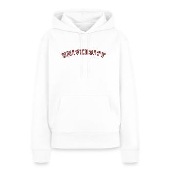 Université, université - Sweat à capuche Premium bio Femme - blanc - Devant - Julia (174cm)