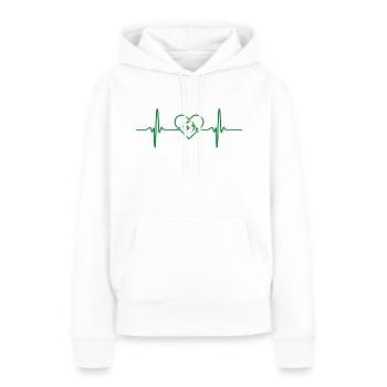 Environnement de battement de cœur durable - Sweat à capuche Premium bio Femme - blanc - Devant - Julia (174cm)