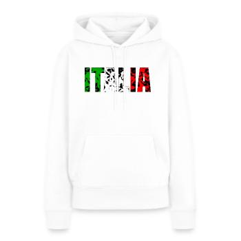 Italia grunge - Sweat à capuche Premium bio Femme - blanc - Devant - Julia (174cm)