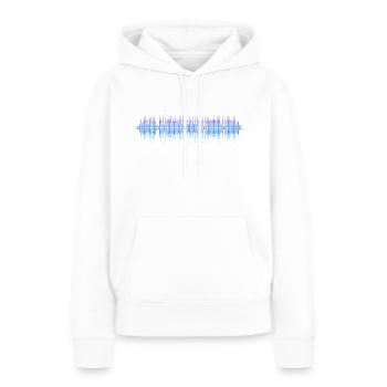 Ondes sonores Music Wave Vintage Retro DJ Heart Disc - Sweat à capuche Premium bio Femme - blanc - Devant - Julia (174cm)