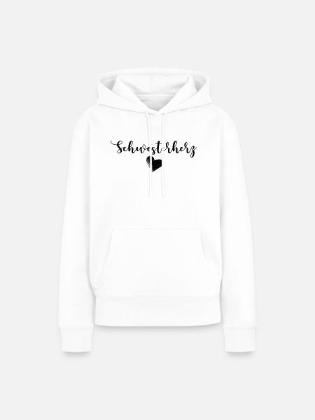 Schwesterherz - Frauen Premium Bio Hoodie - Weiß