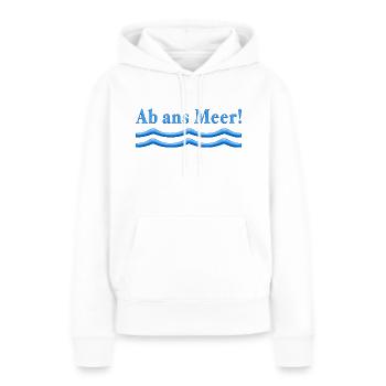 Au large de la mer - Sweat à capuche Premium bio Femme - blanc - Devant - Julia (174cm)
