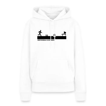 Impossible Is Nothing - Sweat à capuche Premium bio Femme - blanc - Devant - Julia (174cm)