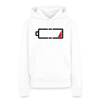 Batterie leer - Keine Energie - Müde - Aufladen - Frauen Premium Bio Hoodie - Weiß - Vorne - Julia (174cm)