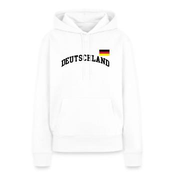 Deutschland Flagge - Germany-BRD-Fussball-soccer - Frauen Premium Bio Hoodie - Weiß - Vorne - Julia (174cm)
