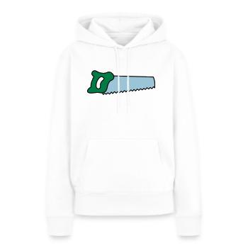 säge - Frauen Premium Bio Hoodie - Weiß - Vorne - Julia (174cm)