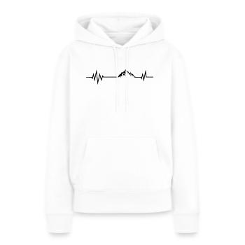 mountain pulse - Frauen Premium Bio Hoodie - Weiß - Vorne - Julia (174cm)