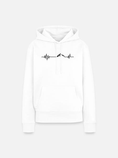 mountain pulse - Frauen Premium Bio Hoodie - Weiß