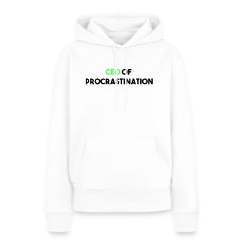 CEO VON PROCRASTINATION - Frauen Premium Bio Hoodie - Weiß - Vorne - Julia (174cm)