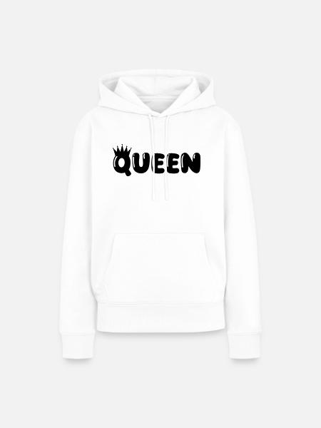queen - Frauen Premium Bio Hoodie - Weiß