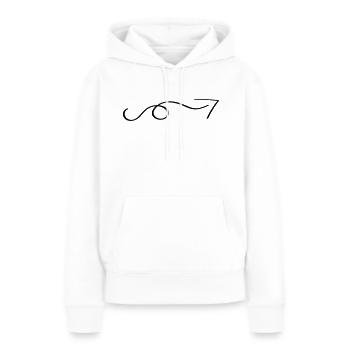 flèche - Sweat à capuche Premium bio Femme - blanc - Devant - Julia (174cm)