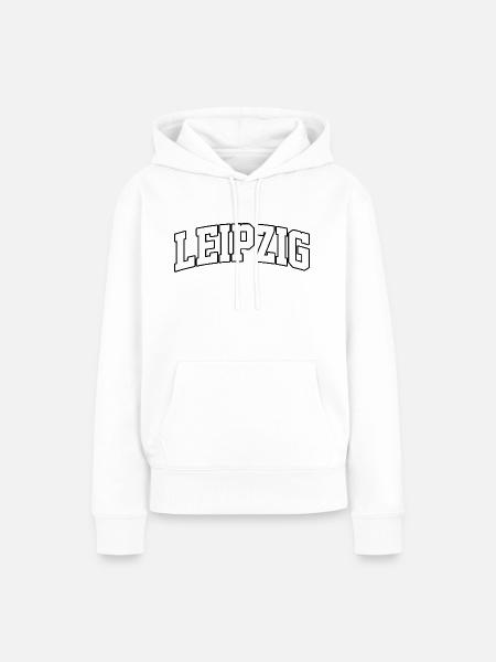 Leipziger Logo: Kollegiales Design im urbanen Stil - Frauen Premium Bio Hoodie - Weiß
