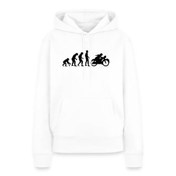 moteur évolutif 1 - Sweat à capuche Premium bio Femme - blanc - Devant - Julia (174cm)