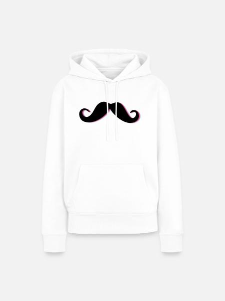Funky Mustache - Frauen Premium Bio Hoodie - Weiß