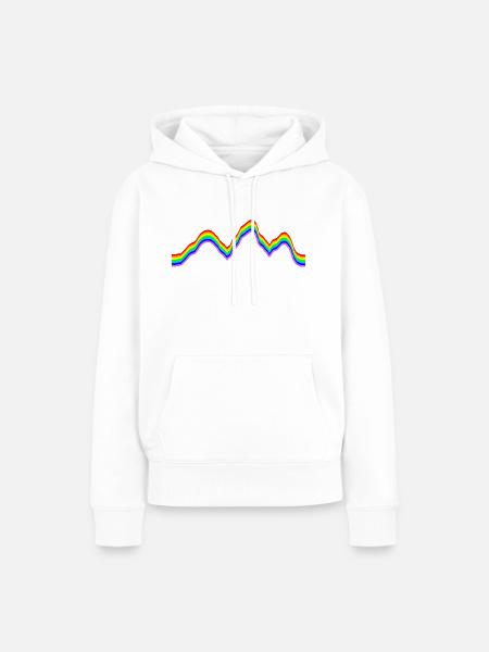 Gebirge - Regenbogenfarben - Frauen Premium Bio Hoodie - Weiß