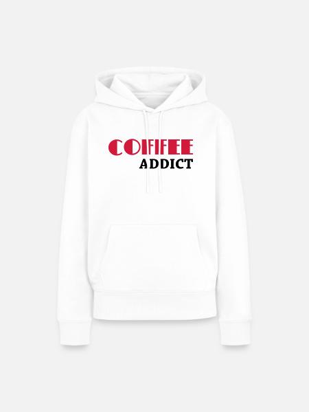 Coffee Addict - Sweat à capuche Premium bio Femme - blanc